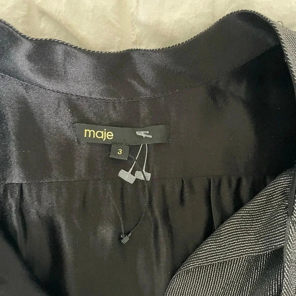 Maje black metallic button down collar blouse - Picture 5 of 9